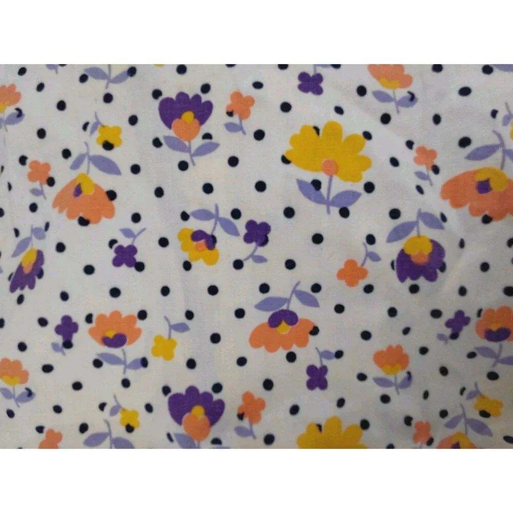 Vintage Apron 1 Pocket  W/ Ties In Back Purple Flowers Trad Grannycore Handmade